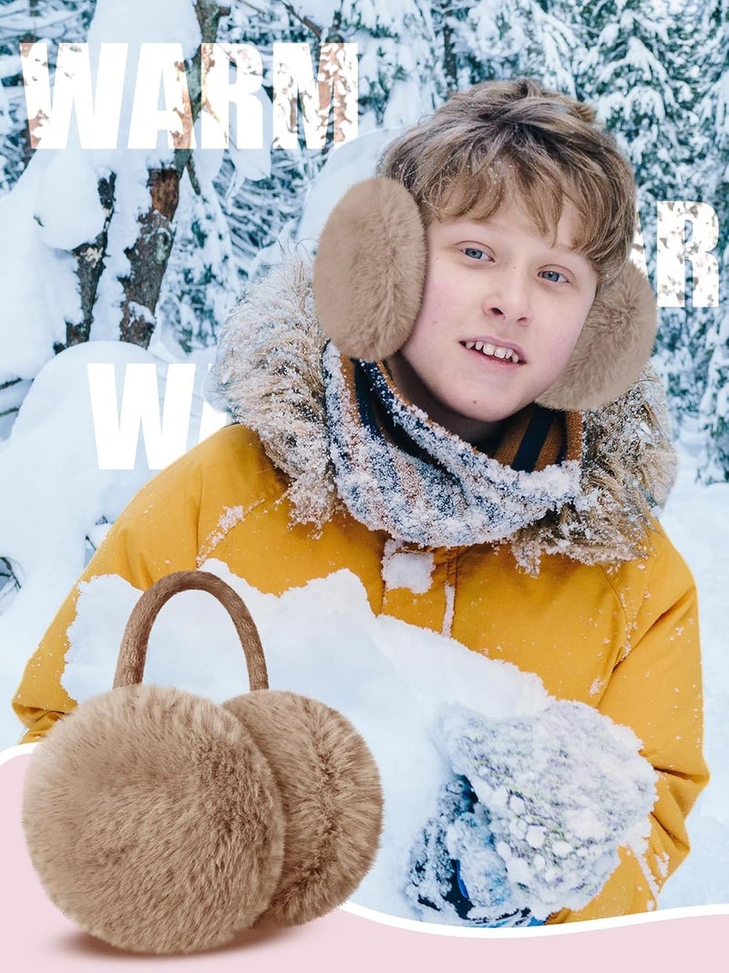 Fourluoo 4 Pcs Warm Ear Muffs Winter Earmuffs Cute Ear Covers for Kids teenager Outdoor Activities Warmth - Image 5